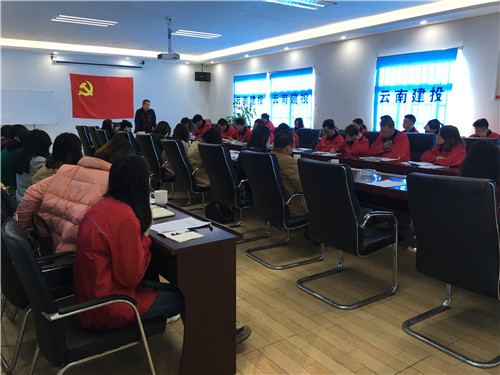 王曉方到滇池明珠廣場二期項目臨時黨支部講黨課