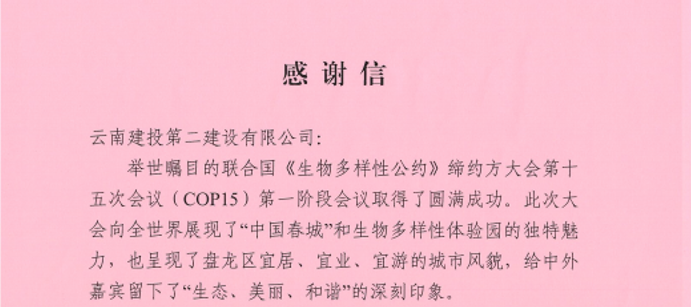 【我為群眾辦實(shí)事】公司收到盤(pán)龍區(qū)委區(qū)政府感謝信